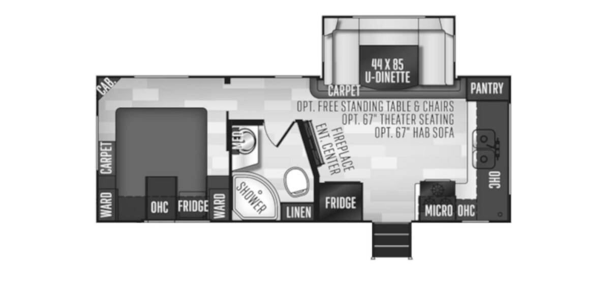 2020 Flagstaff Micro Lite 25FKS Travel Trailer at Greeneway RV Sales & Service STOCK# 10391B Floor plan Layout Photo