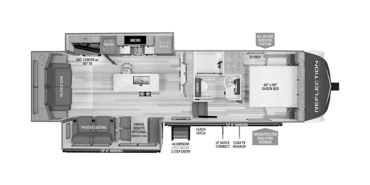 2024 Grand Design Reflection 150 295RL Fifth Wheel at Greeneway RV Sales & Service STOCK# 10949 Floor plan Layout Photo