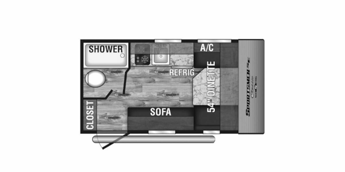 2020 KZ Sportsmen Classic SE 130RBSE Travel Trailer at Greeneway RV Sales & Service STOCK# 10486A Floor plan Layout Photo