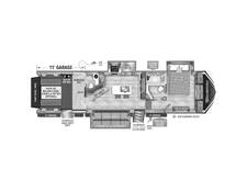 2025 Grand Design Momentum M-Class Toy Hauler 351MS Fifth Wheel at Greeneway RV Sales & Service STOCK# 11185 Floor plan Image