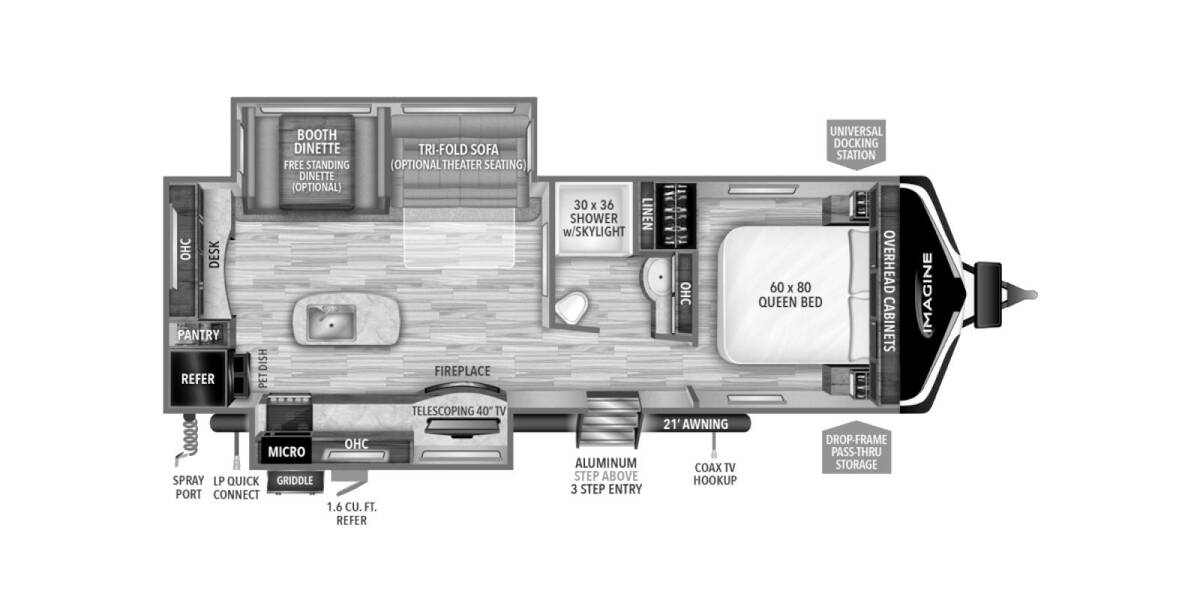 2022 Grand Design Imagine 2670MK Travel Trailer at Greeneway RV Sales & Service STOCK# 11067A Floor plan Layout Photo