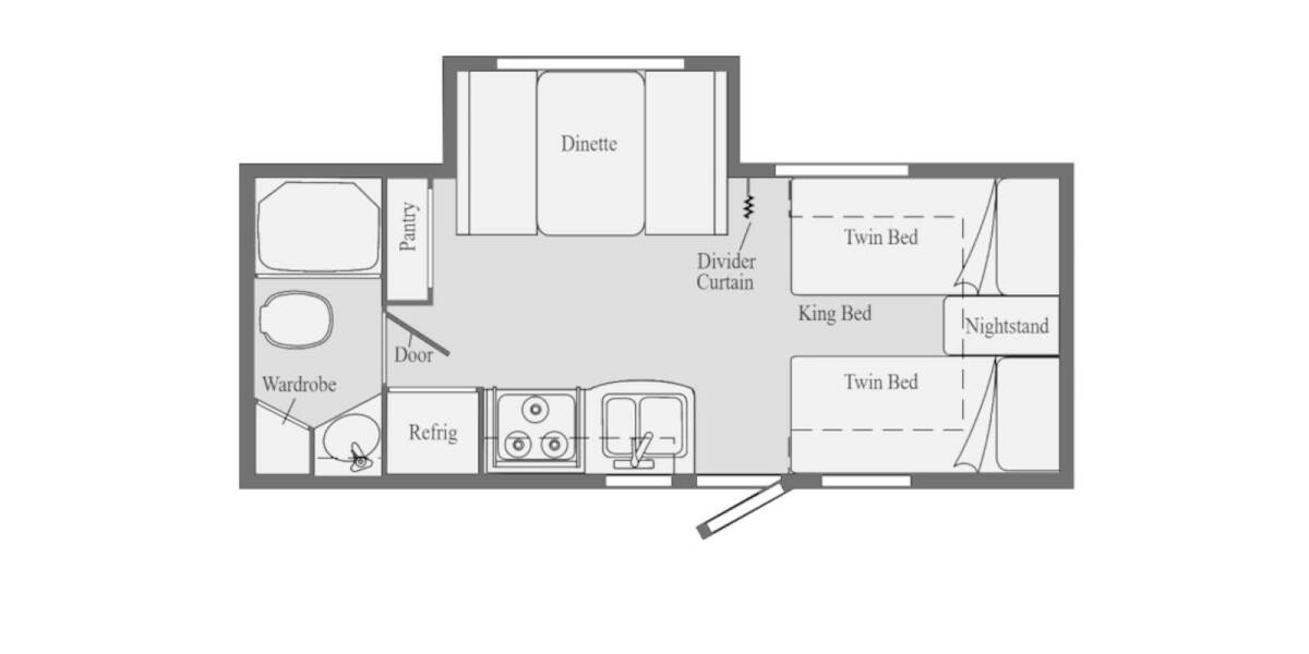 2021 Winnebago Micro Minnie 2108TB Travel Trailer at Greeneway RV Sales & Service STOCK# 11120A Floor plan Layout Photo