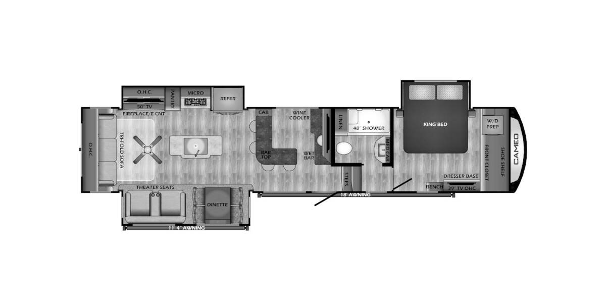 2021 Crossroads RV Cameo 3921BR Fifth Wheel at Greeneway RV Sales & Service STOCK# 11108A Floor plan Layout Photo