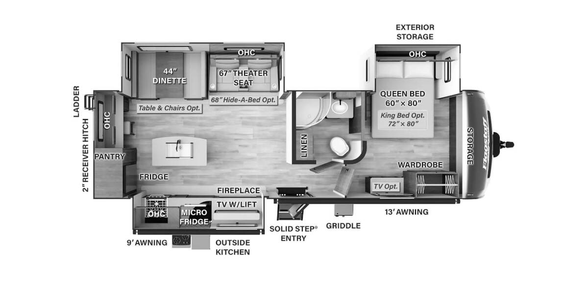 2025 Flagstaff Super Lite 27FBIK Travel Trailer at Greeneway RV Sales & Service STOCK# 11190 Floor plan Layout Photo