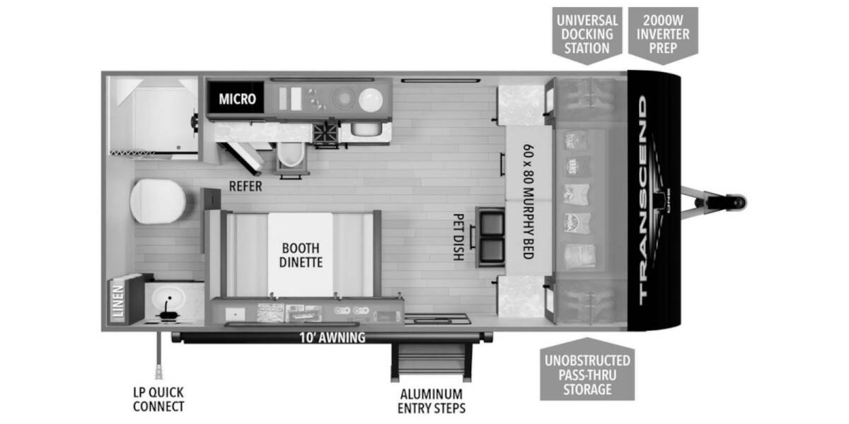 2025 Grand Design Transcend One 151RB Travel Trailer at Greeneway RV Sales & Service STOCK# 11193 Floor plan Layout Photo