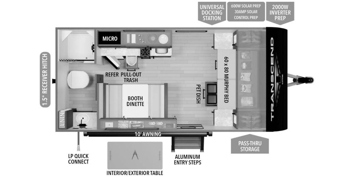 2025 Grand Design Transcend One 151RB Travel Trailer at Greeneway RV Sales & Service STOCK# 11193 Floor plan Layout Photo