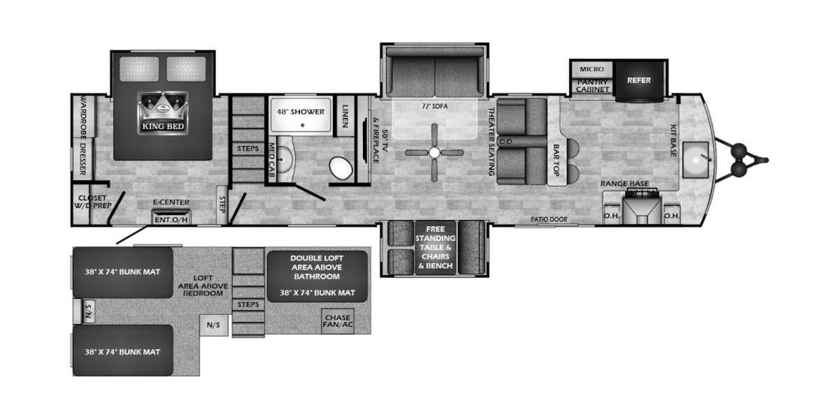 2025 CrossRoads RV Hampton Destination Trailer 388FKL Travel Trailer at Greeneway RV Sales & Service STOCK# 11196 Floor plan Layout Photo