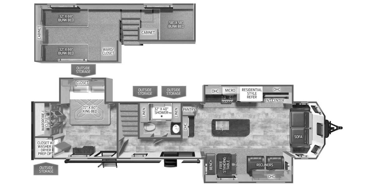 2025 Palomino Puma Destination Trailer 402LFT Travel Trailer at Greeneway RV Sales & Service STOCK# 11200 Floor plan Layout Photo