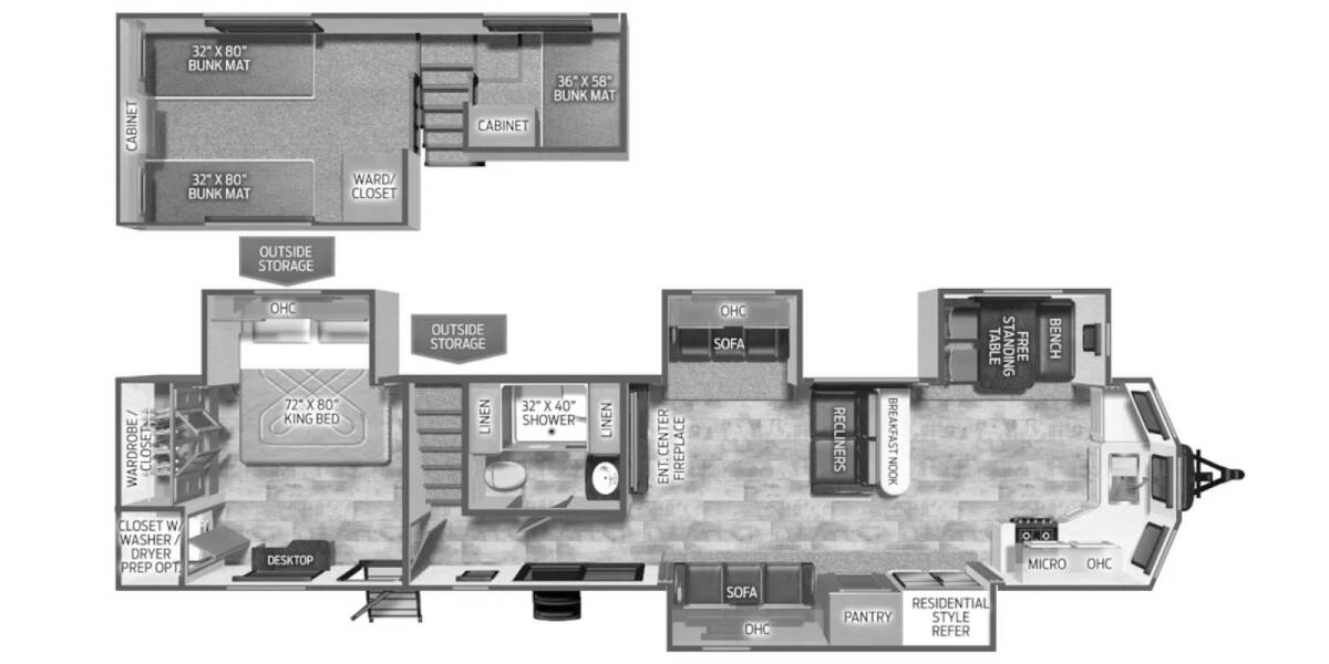 2025 Palomino Puma Destination Loft 403LFT Travel Trailer at Greeneway RV Sales & Service STOCK# 11200 Floor plan Layout Photo