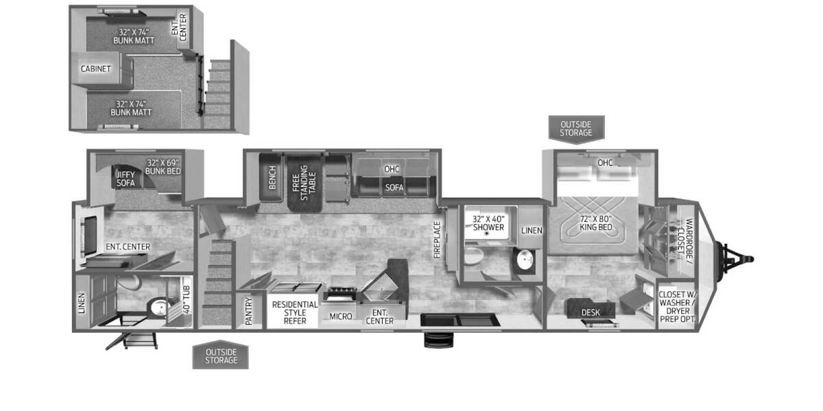 2025 Palomino Puma Destination Trailer 429LFT Travel Trailer at Greeneway RV Sales & Service STOCK# 11201 Floor plan Layout Photo