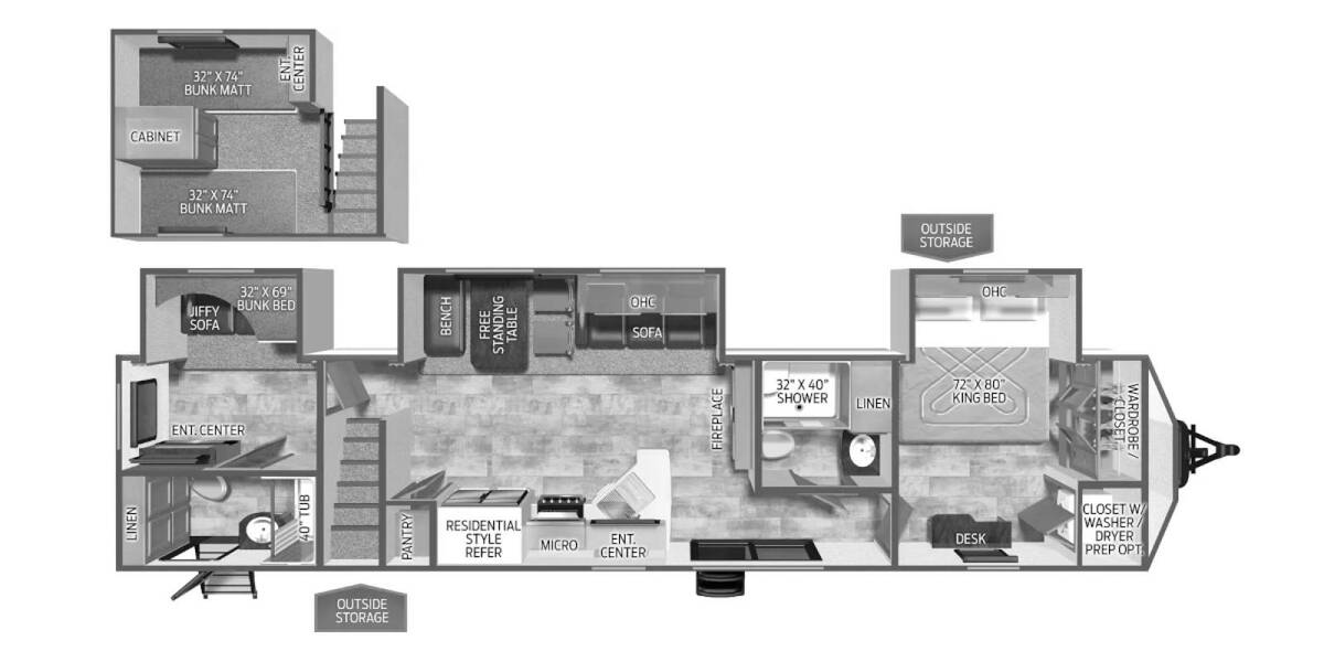 2025 Palomino Puma Destination Loft 429LFT Travel Trailer at Greeneway RV Sales & Service STOCK# 11201 Floor plan Layout Photo