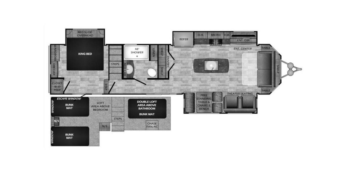 2023 CrossRoads RV Hampton Destination Trailer 370FDL Travel Trailer at Greeneway RV Sales & Service STOCK# 11203 Floor plan Layout Photo