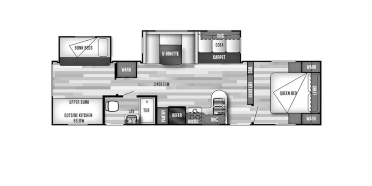 2017 Salem 32BHDS Travel Trailer at Greeneway RV Sales & Service STOCK# 11026A Floor plan Layout Photo