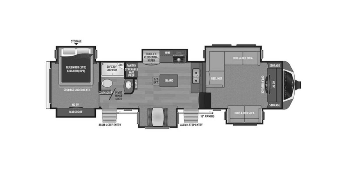 2017 Keystone Montana 3711FL Fifth Wheel at Greeneway RV Sales & Service STOCK# 11065A Floor plan Layout Photo