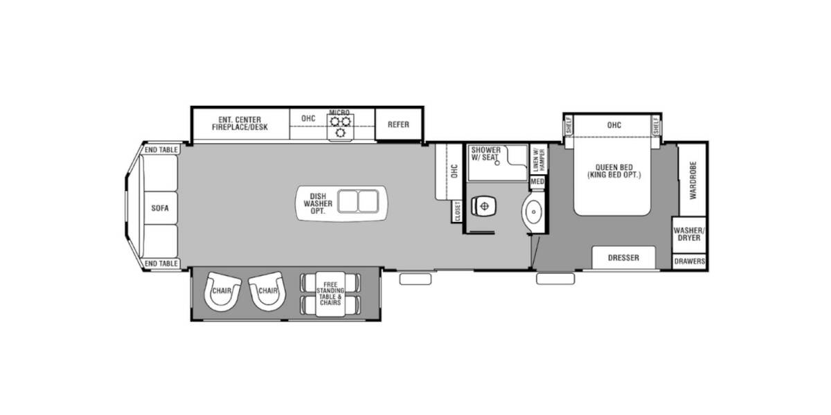 2015 Cedar Creek Cottage Destination Trailer 40CRS Travel Trailer at Greeneway RV Sales & Service STOCK# 11157A Floor plan Layout Photo