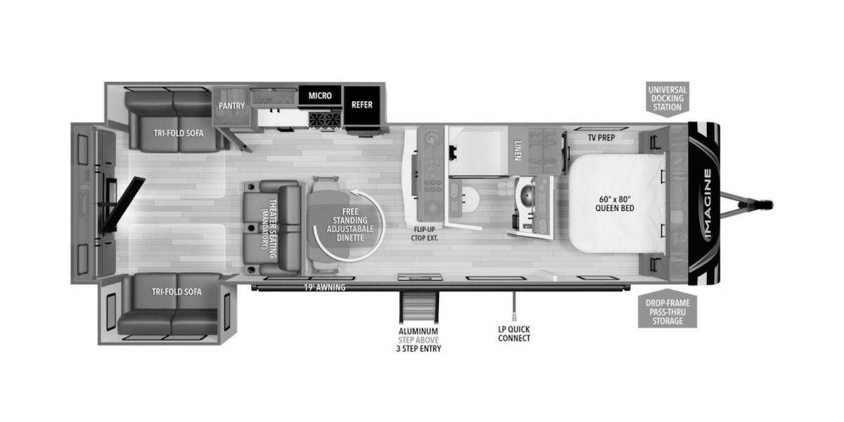 2025 Grand Design Imagine 3100RD Travel Trailer at Greeneway RV Sales & Service STOCK# 11206 Floor plan Layout Photo