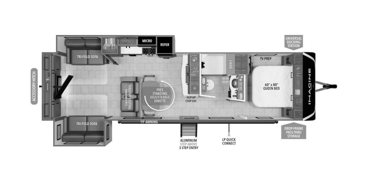 2025 Grand Design Imagine 3100RD Travel Trailer at Greeneway RV Sales & Service STOCK# 11206 Floor plan Layout Photo