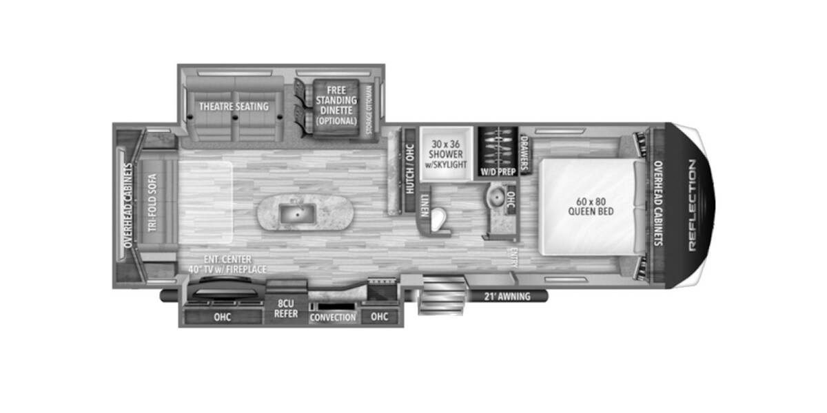 2020 Grand Design Reflection 297RSTS Travel Trailer at Greeneway RV Sales & Service STOCK# 11064A Floor plan Layout Photo