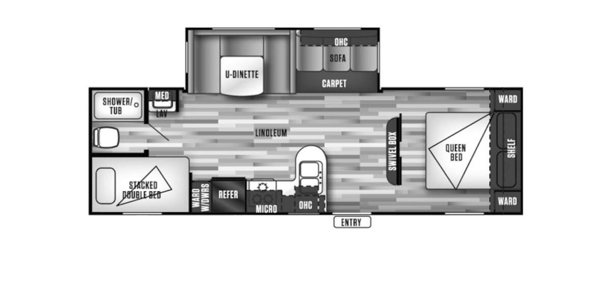 2016 Wildwood 28DBUD Travel Trailer at Greeneway RV Sales & Service STOCK# 110714A Floor plan Layout Photo