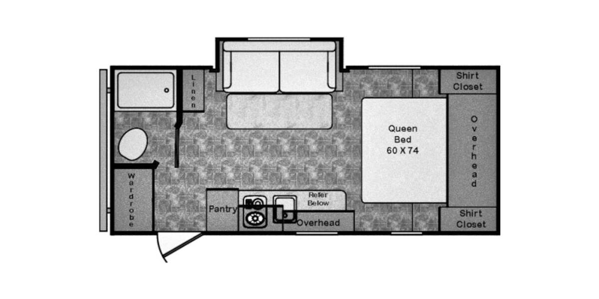 2016 CrossRoads Zinger Z-1 Lite 18SS Travel Trailer at Greeneway RV Sales & Service STOCK# 11126A Floor plan Layout Photo