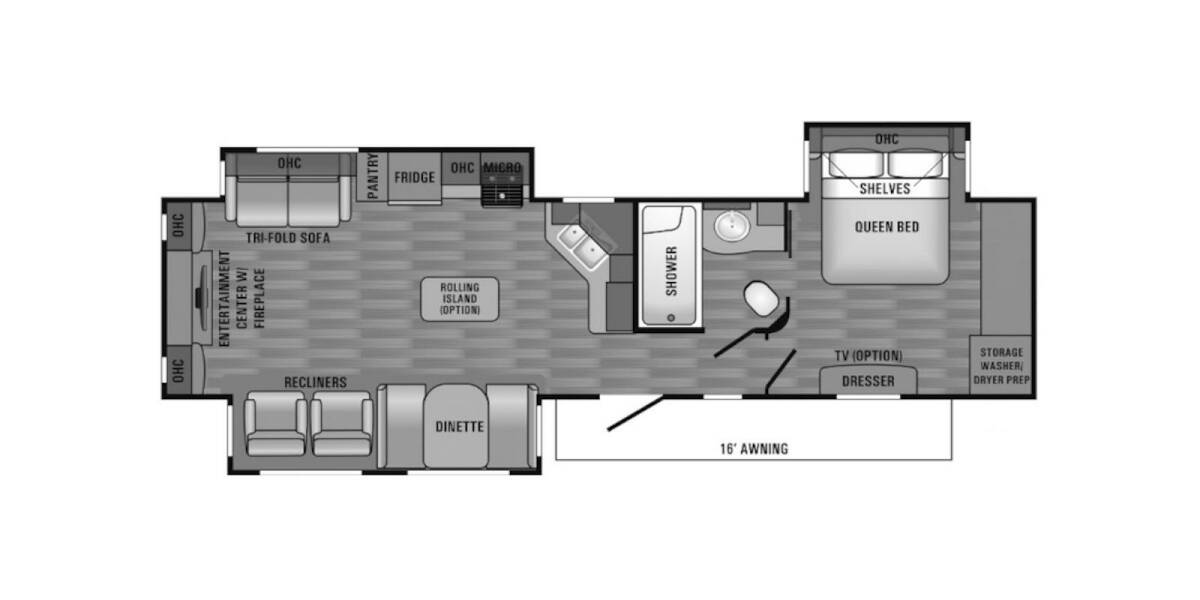 2017 Jayco Eagle 338RETS Travel Trailer at Greeneway RV Sales & Service STOCK# 11190A Floor plan Layout Photo