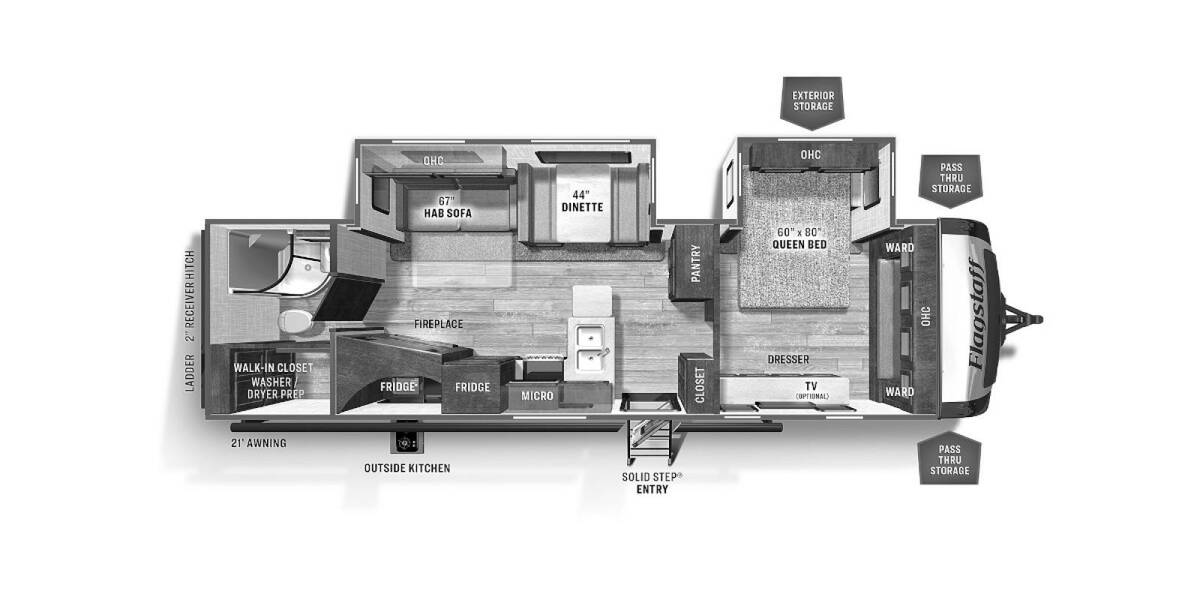 2022 Flagstaff Super Lite 29RBS Travel Trailer at Greeneway RV Sales & Service STOCK# 11203A Floor plan Layout Photo