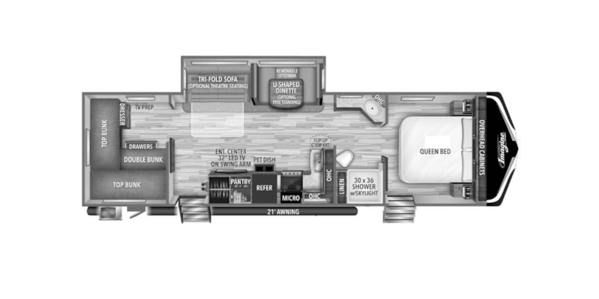 2020 Grand Design Imagine 3000QB Travel Trailer at Greeneway RV Sales & Service STOCK# 11118A Floor plan Layout Photo