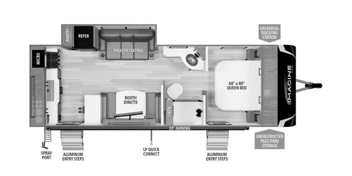 2025 Grand Design Imagine XLS 23LDE Travel Trailer at Greeneway RV Sales & Service STOCK# 11226 Floor plan Layout Photo