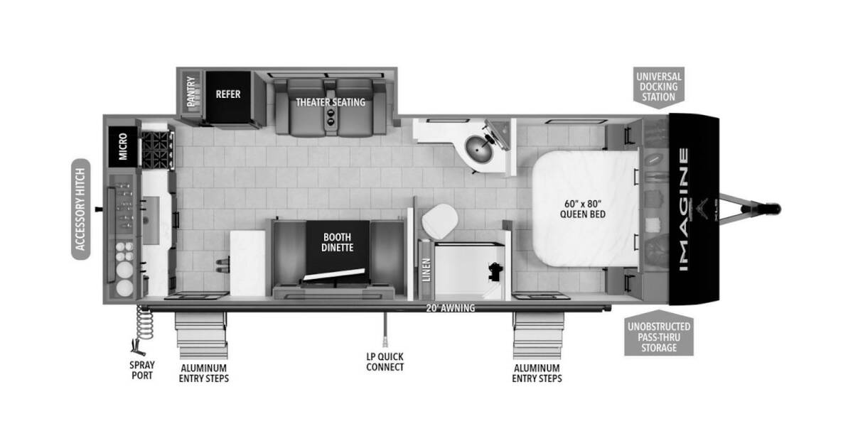 2025 Grand Design Imagine XLS 23LDE Travel Trailer at Greeneway RV Sales & Service STOCK# 11226 Floor plan Layout Photo