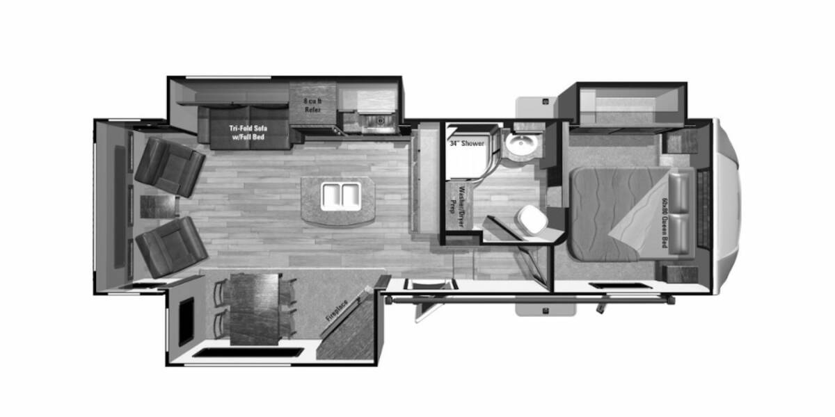 2018 Highland Ridge Open Range Light 318RLS Fifth Wheel at Greeneway RV Sales & Service STOCK# 11056A Floor plan Layout Photo