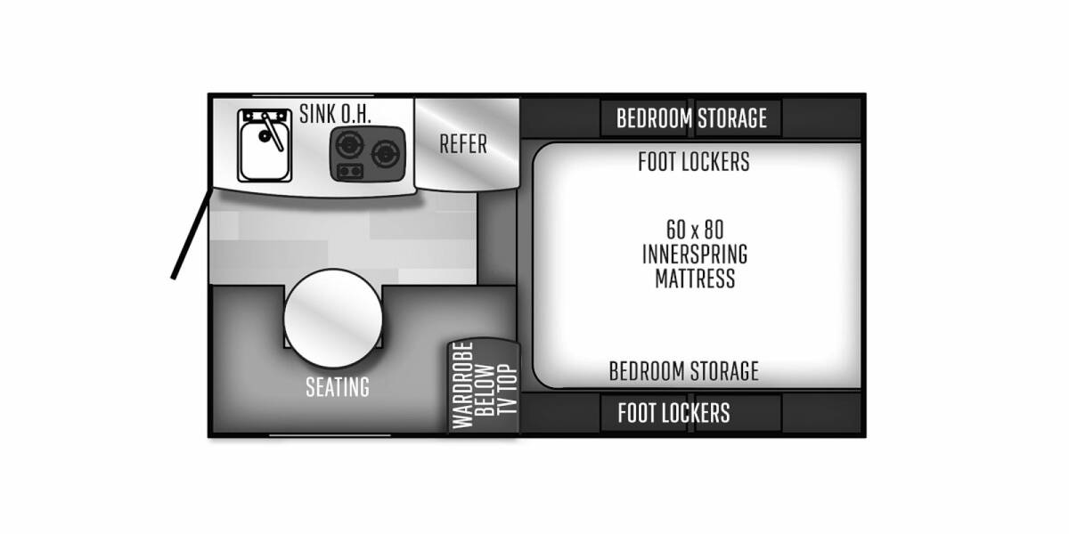 2021 Palomino Backpack Soft Side SS550 Truck Camper at Greeneway RV Sales & Service STOCK# 10706A Floor plan Layout Photo