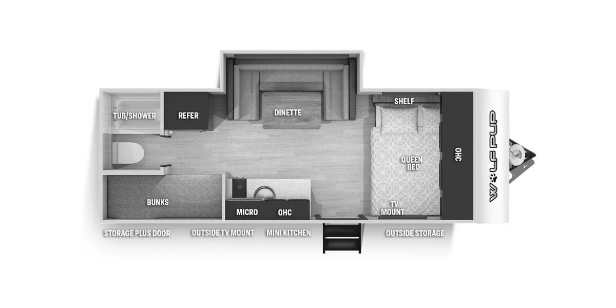 2022 Cherokee Wolf Pup 17JG Travel Trailer at Greeneway RV Sales & Service STOCK# 11217A Floor plan Layout Photo