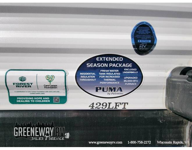 2025 Palomino Puma Destination Loft 429LFT Travel Trailer at Greeneway RV Sales & Service STOCK# 11235 Photo 9