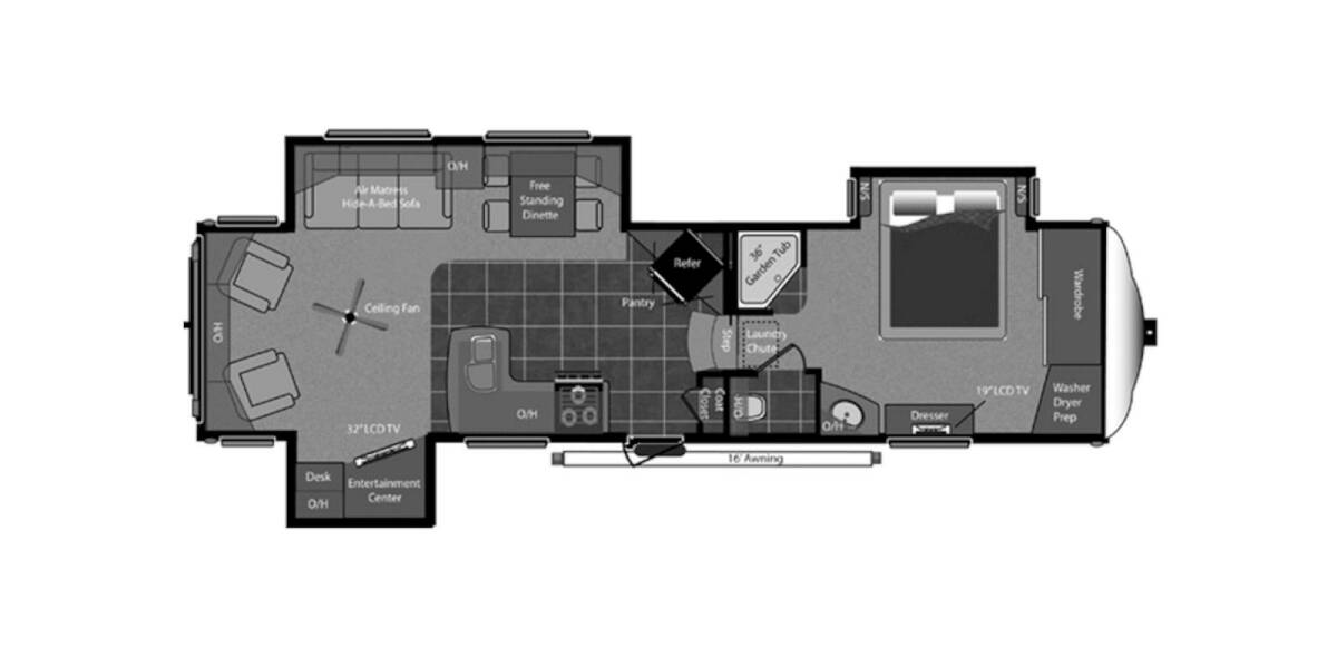 2013 Keystone Montana 3150RL Fifth Wheel at Greeneway RV Sales & Service STOCK# 11044A Floor plan Layout Photo