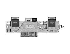 2025 CrossRoads RV Hampton Destination Trailer 378DBB Travel Trailer at Greeneway RV Sales & Service STOCK# 11241 Floor plan Image