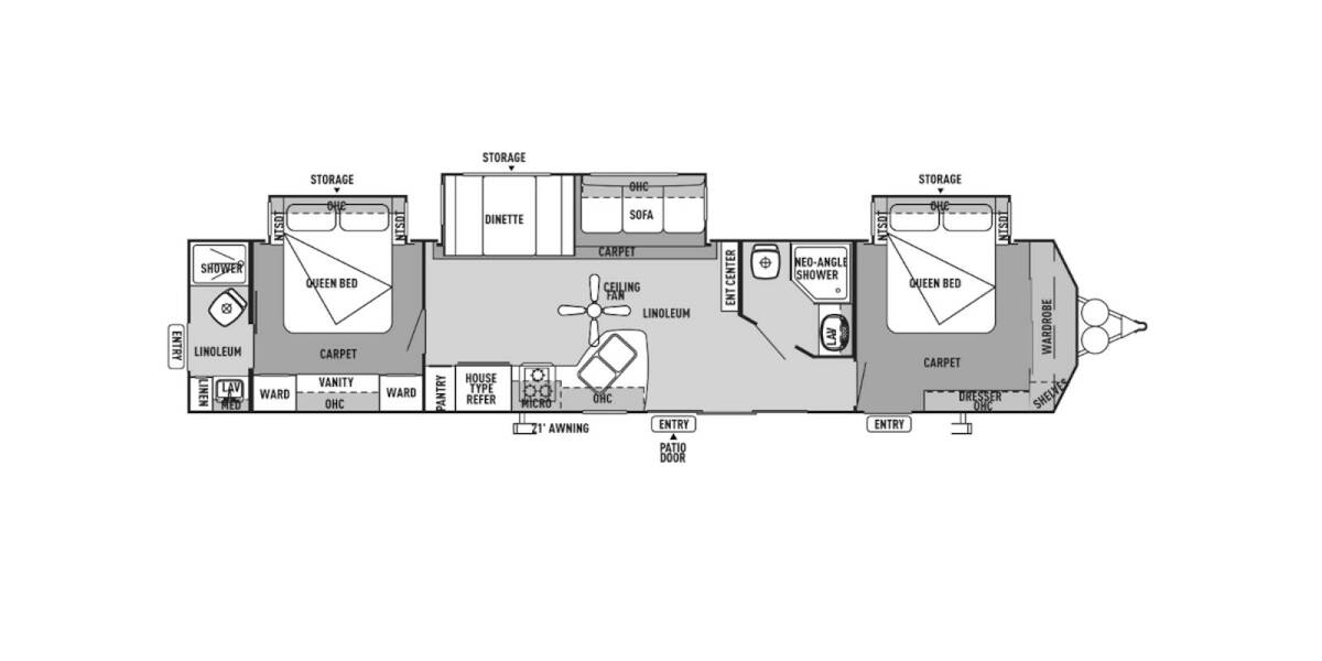 2014 Wildwood DLX 4002Q Travel Trailer at Greeneway RV Sales & Service STOCK# 11201A Floor plan Layout Photo