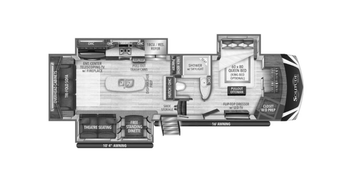 2020 Grand Design Solitude 310GK Fifth Wheel at Greeneway RV Sales & Service STOCK# 11223A Floor plan Layout Photo