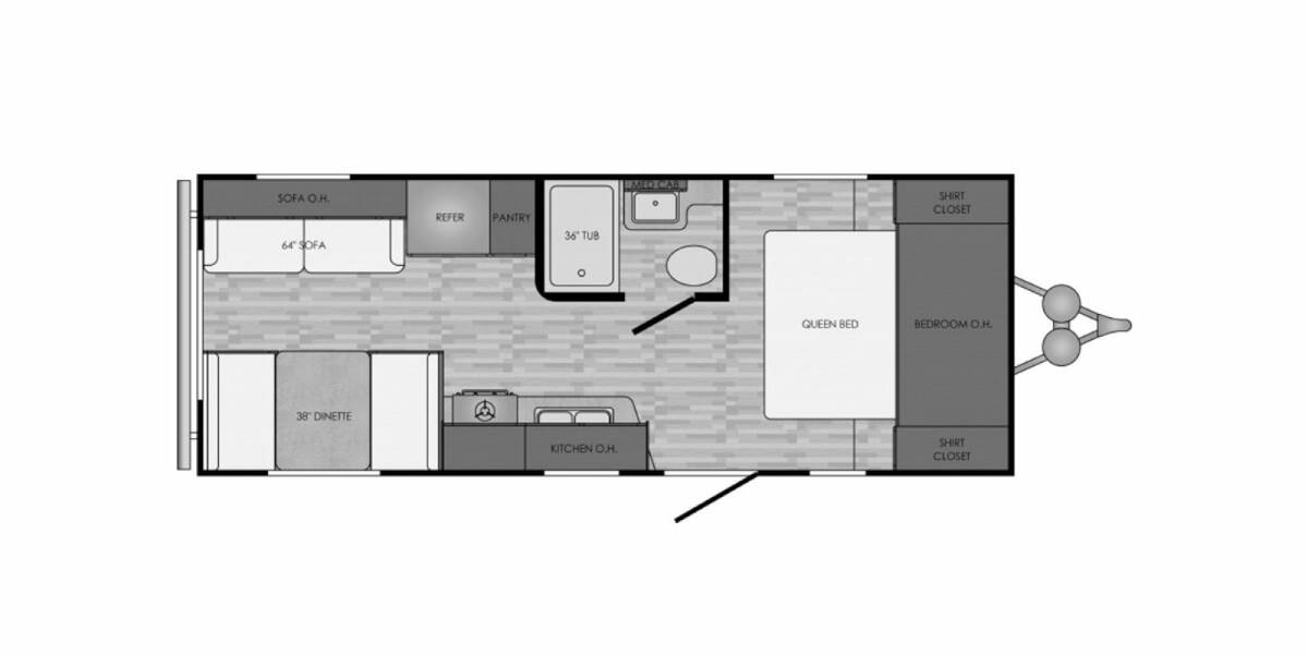 2017 CrossRoads Zinger Z-1 211RD Travel Trailer at Greeneway RV Sales & Service STOCK# 10618A Floor plan Layout Photo