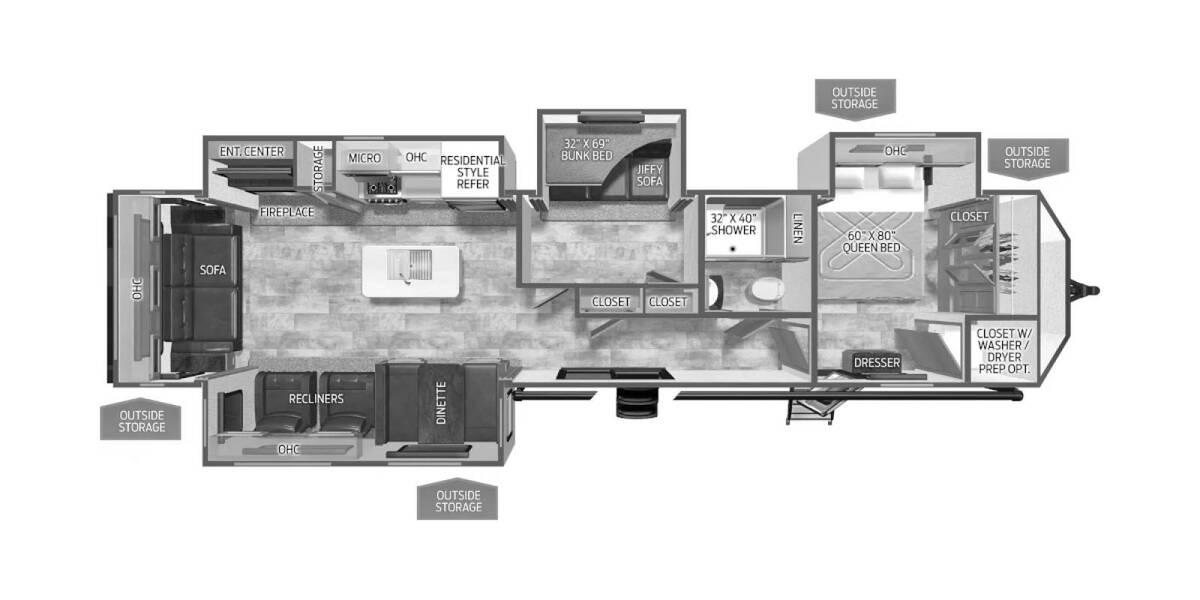 2025 Palomino Puma Destination Trailer 38RLB Travel Trailer at Greeneway RV Sales & Service STOCK# 11248 Floor plan Layout Photo