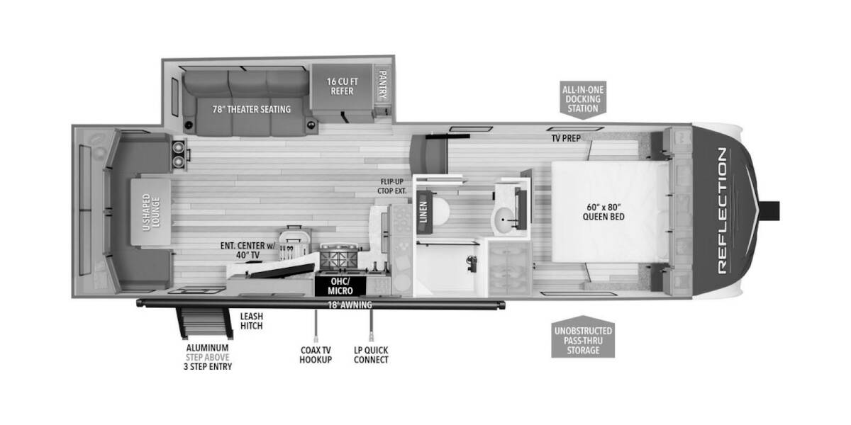 2025 Grand Design Reflection 150 260RD Fifth Wheel at Greeneway RV Sales & Service STOCK# 11250 Floor plan Layout Photo