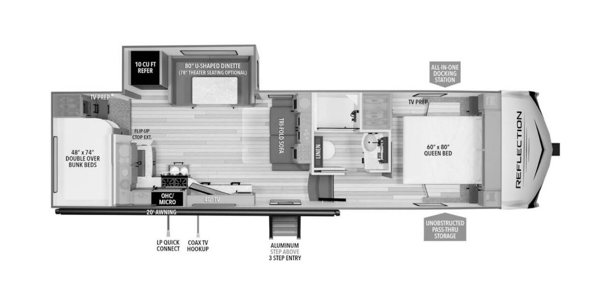 2025 Grand Design Reflection 100 Series 27BH Fifth Wheel at Greeneway RV Sales & Service STOCK# 11251 Floor plan Layout Photo