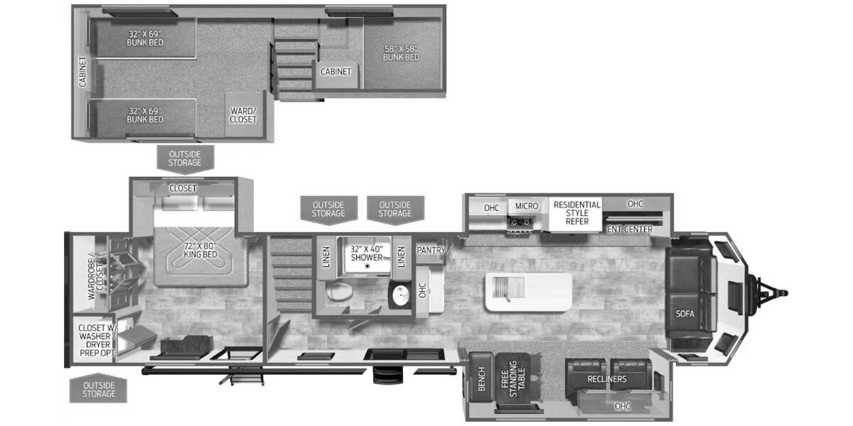 2025 Palomino Puma Destination Loft 402LFT Travel Trailer at Greeneway RV Sales & Service STOCK# 11255 Floor plan Layout Photo