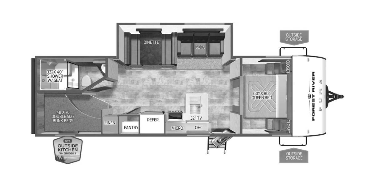 2025 Palomino Puma Camping Edition 283BHCE Travel Trailer at Greeneway RV Sales & Service STOCK# 11264 Floor plan Layout Photo