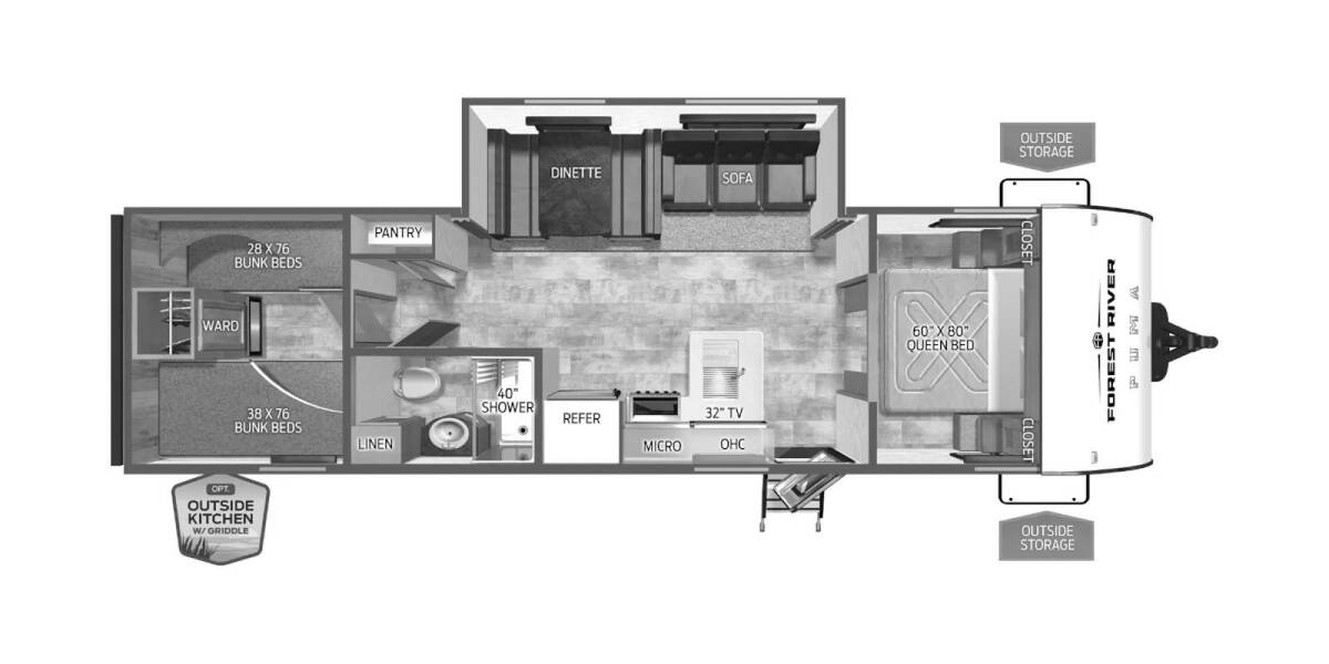 2025 Palomino Puma Camping Edition 304BHCE Travel Trailer at Greeneway RV Sales & Service STOCK# 11265 Floor plan Layout Photo