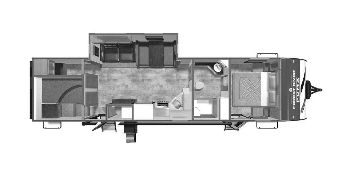 2025 Palomino Puma 337BH Travel Trailer at Greeneway RV Sales & Service STOCK# 11267 Floor plan Layout Photo