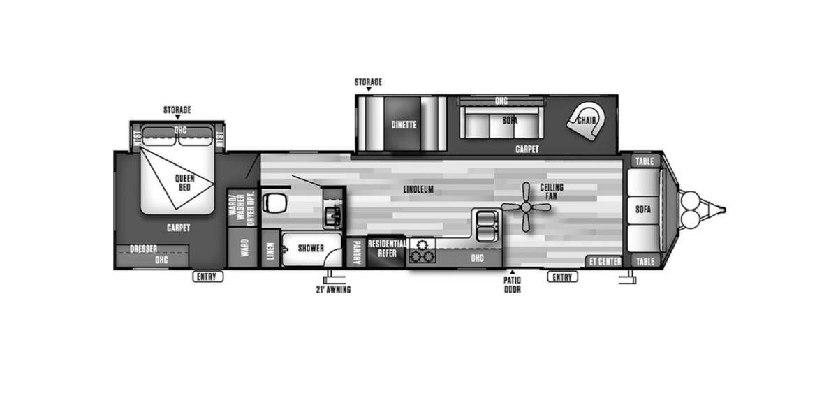 2017 Salem Villa Classic Destination Trailer 39FDEN Travel Trailer at Greeneway RV Sales & Service STOCK# 11155A Floor plan Layout Photo