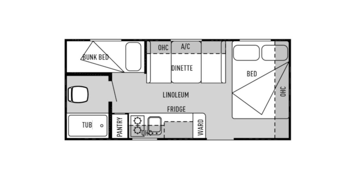 2014 Wildwood X-Lite FS 195BH Travel Trailer at Greeneway RV Sales & Service STOCK# 11118B Floor plan Layout Photo