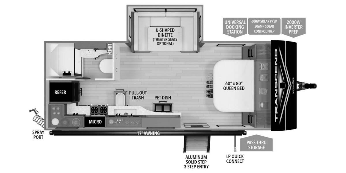 2025 Grand Design Transcend Xplor 20MKX Travel Trailer at Greeneway RV Sales & Service STOCK# 11276 Floor plan Layout Photo