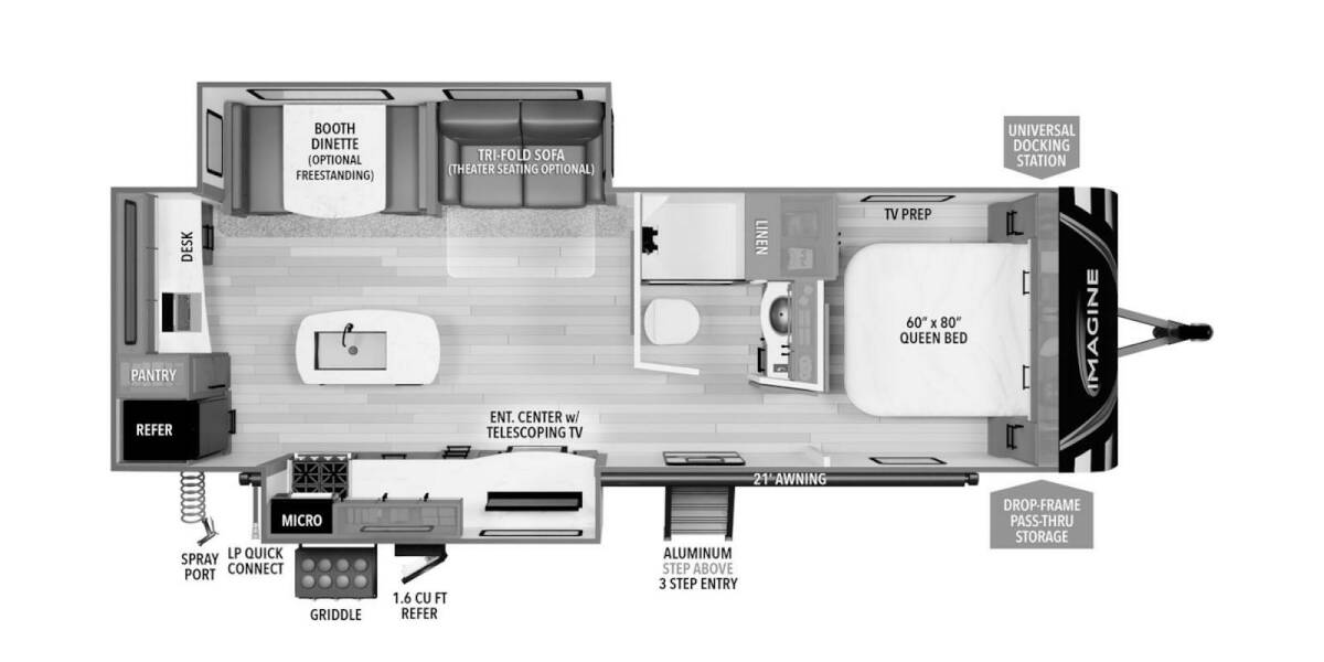 2025 Grand Design Imagine 2670MK Travel Trailer at Greeneway RV Sales & Service STOCK# 11280 Floor plan Layout Photo