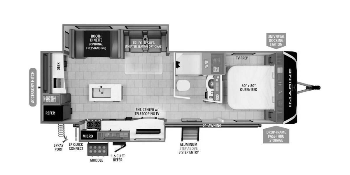 2025 Grand Design Imagine 2670MK Travel Trailer at Greeneway RV Sales & Service STOCK# 11280 Floor plan Layout Photo